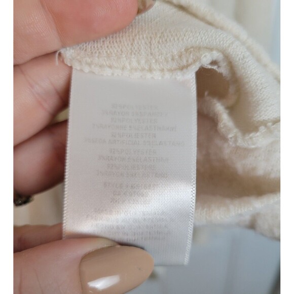 Anthropologie Eri and Ali Sweater Size M Pullover Ruffle Sleeve Ivory - Picture 5 of 6